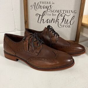 EXPRESS Brown Leather Oxford Dress Shoes Men’s size 9